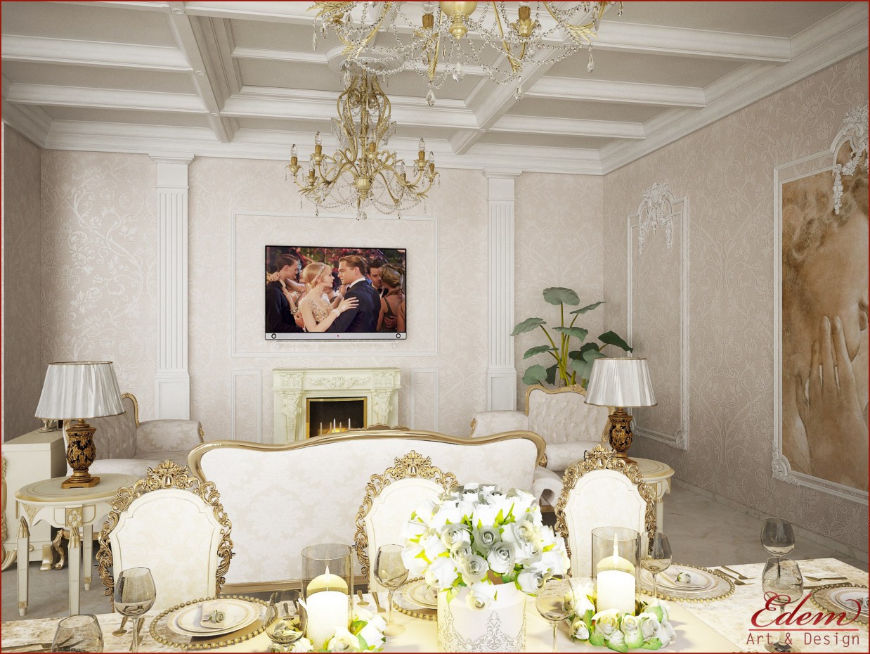 sala de estar en el estilo clásico) imagen de sala de estar en el estilo clásico) en 3d max vray