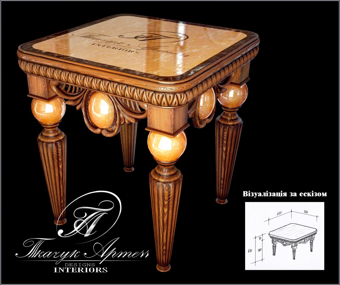 Coffee table in 3d max vray image