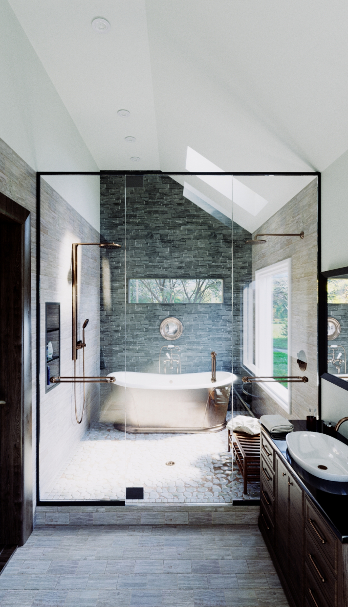 ванная комната в 3d max corona render изображение