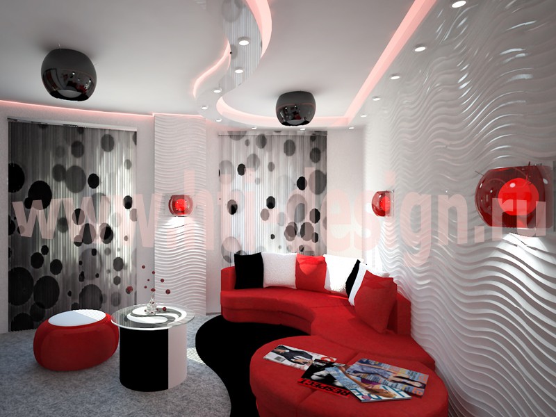 imagen de Salón de estilo moderno en 3d max vray