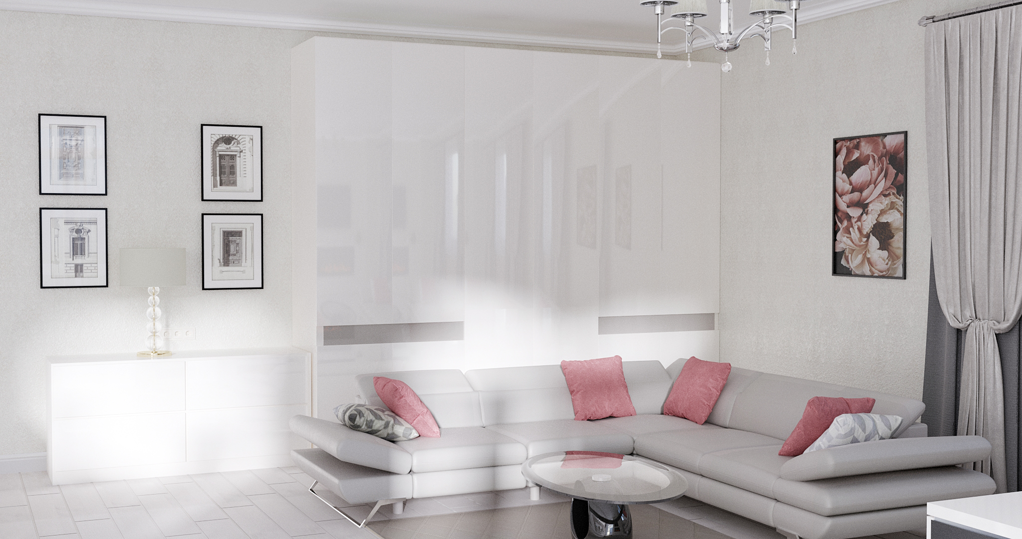 Kitchen-living room "Tenderness" in 3d max vray 3.0 image