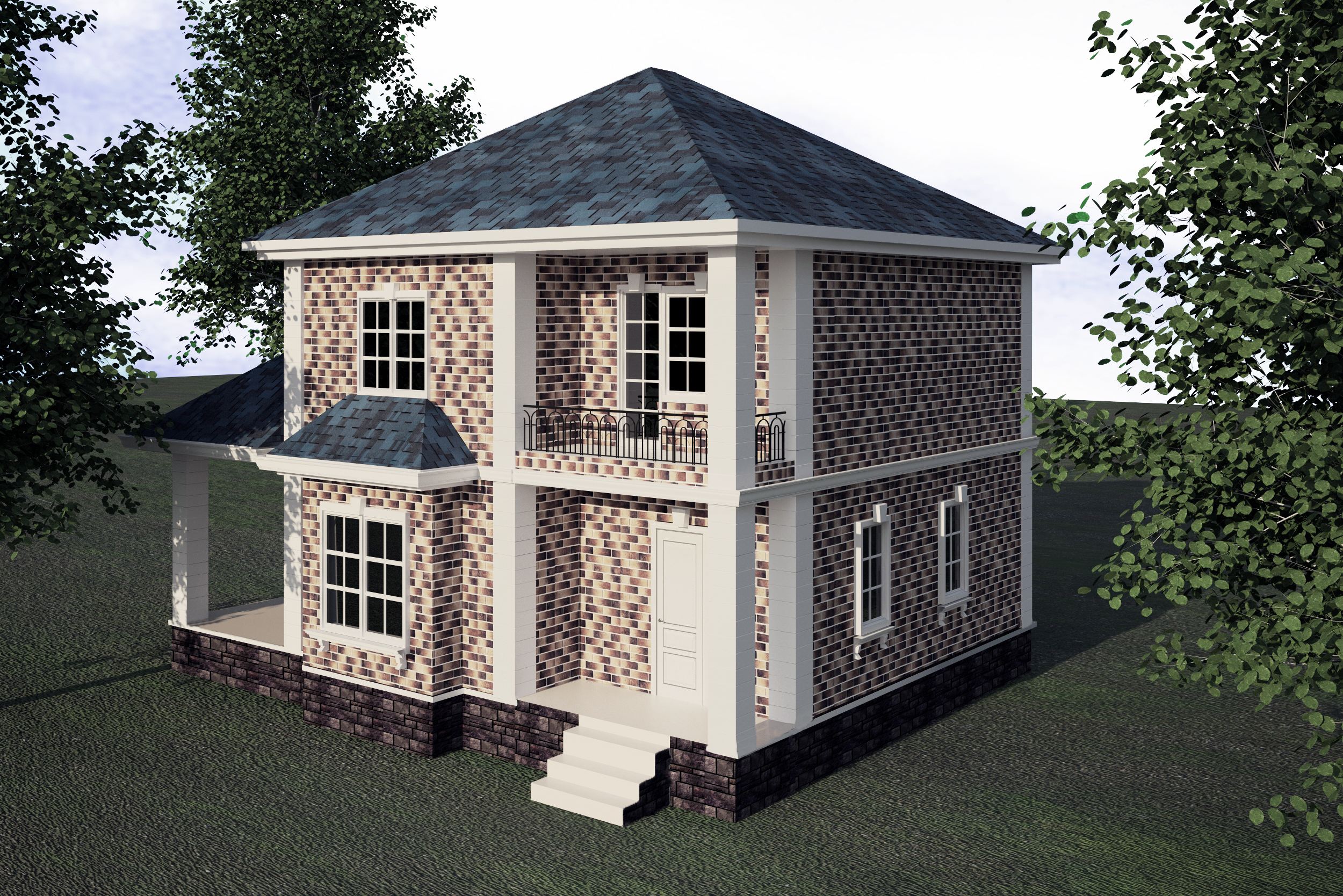 Two-storey house in 3d max vray 3.0 image