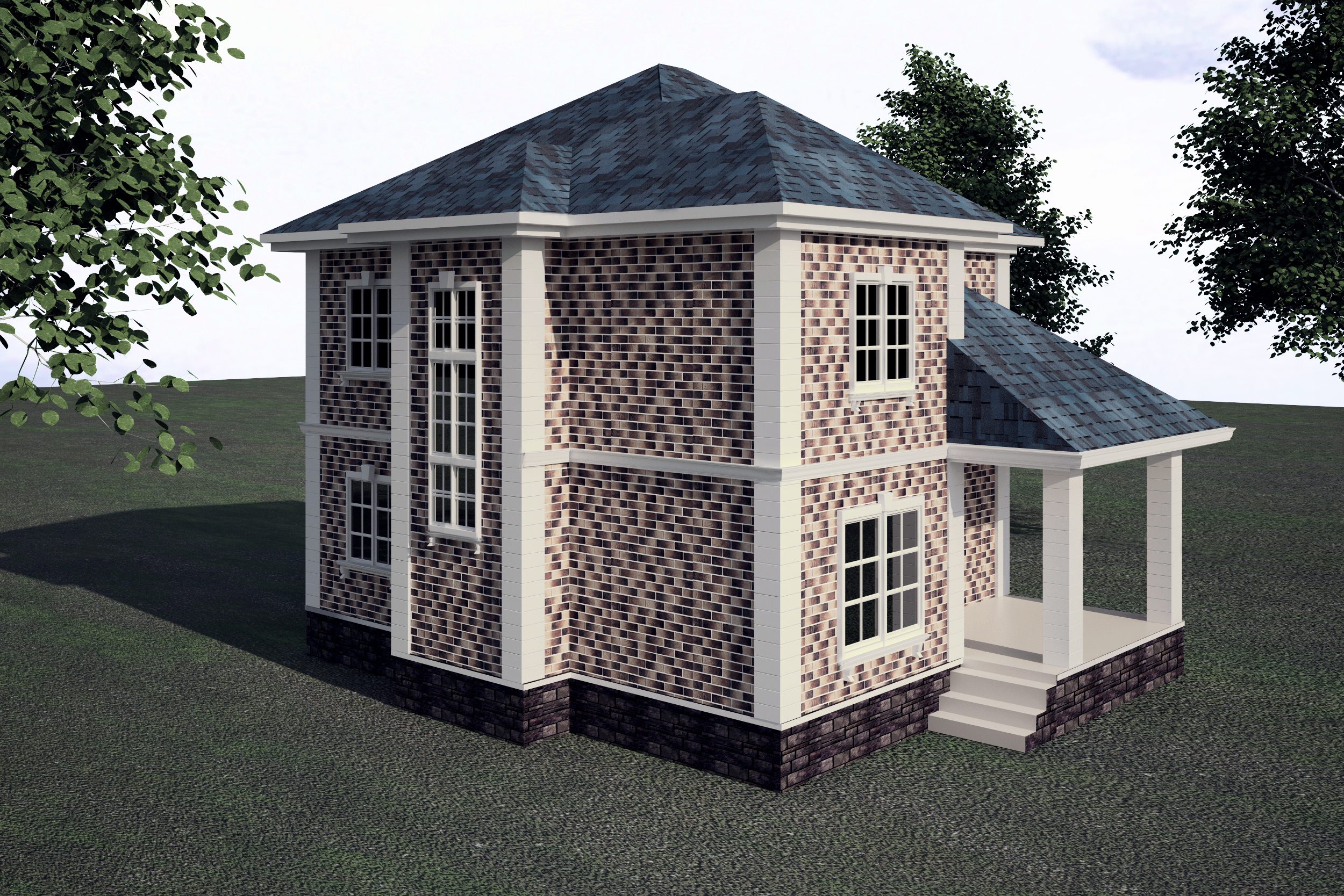 Two-storey house in 3d max vray 3.0 image