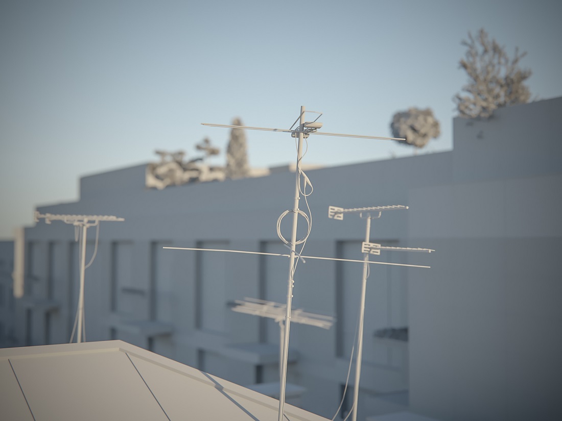 Antenne in Blender cycles render Bild