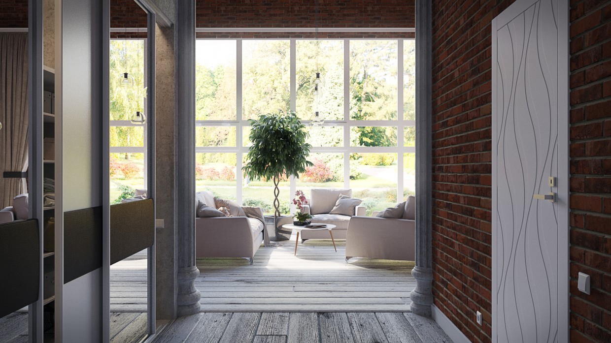 Visualizzare gli appartamenti in stile LOFT in 3d max corona render immagine