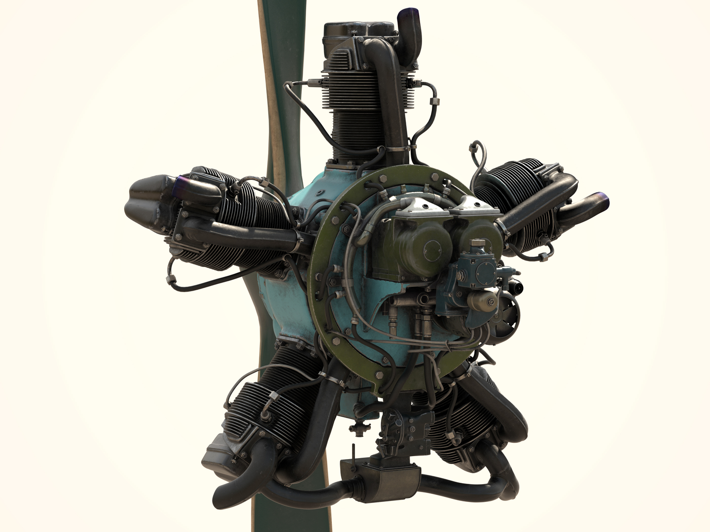 Aircraft engine M-11 3D model в 3d max vray 2.5 изображение