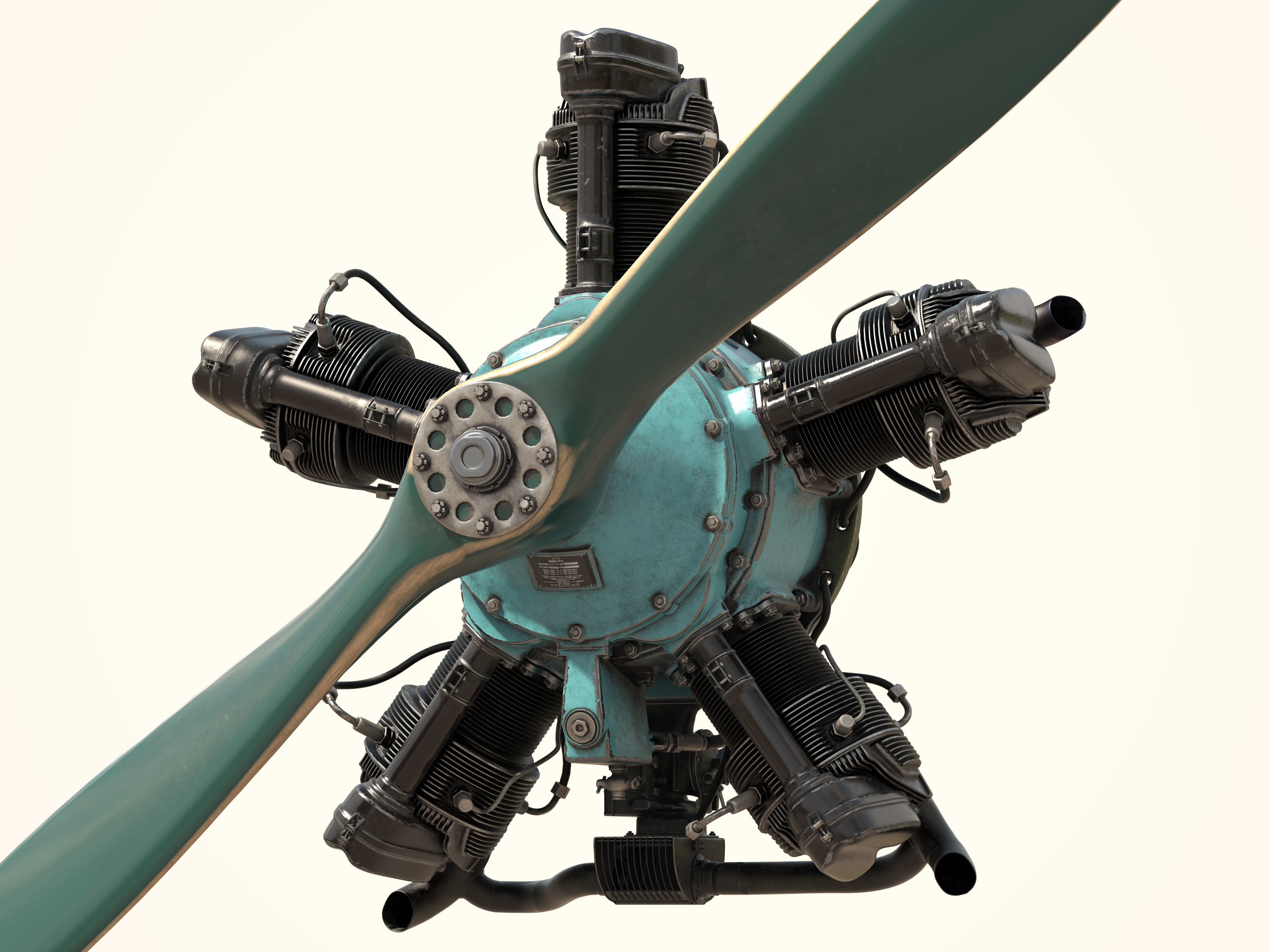 Aircraft engine M-11 3D model in 3d max vray 2.5 image