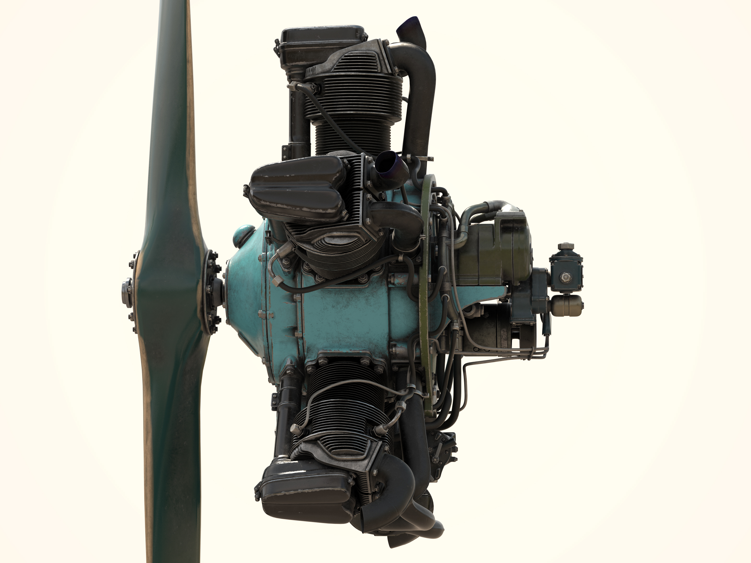 Aircraft engine M-11 3D model в 3d max vray 2.5 изображение