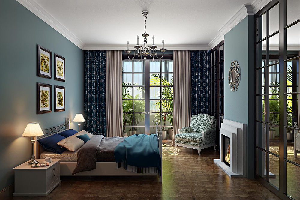 Bedroom in Blender cycles render image