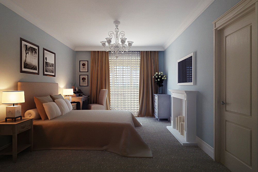 Bedroom in Blender cycles render image