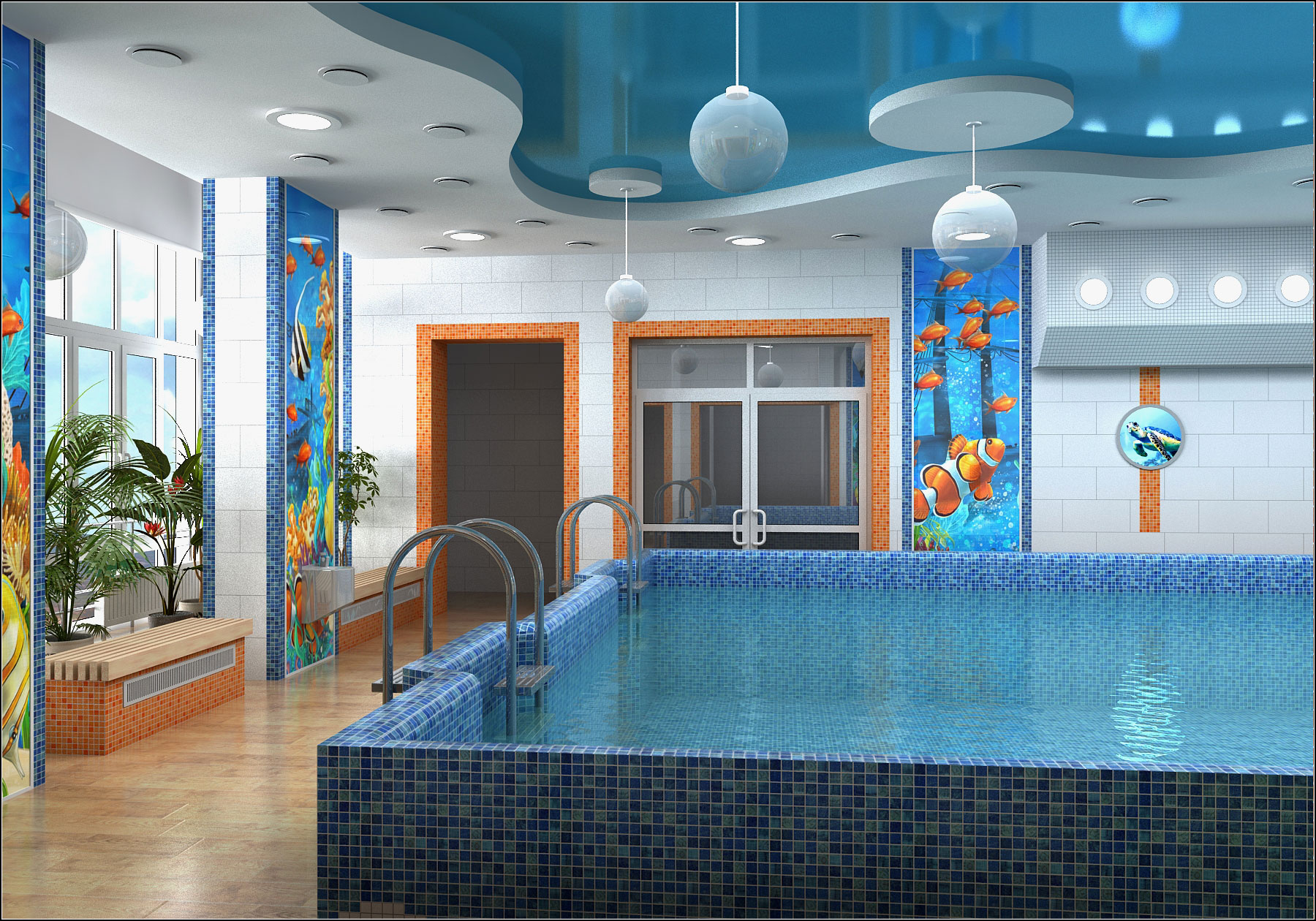 Interior design project for a children's pool in Chernihiv in 3d max vray 1.5 image