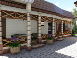 Desenvolvimento do projeto 3D de uma casa, terraço de verão e garagem. (Vídeo em anexo)