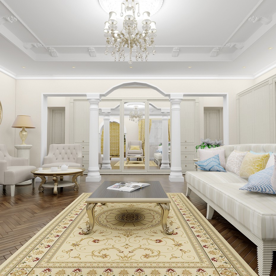 Salon en style classique dans 3d max vray image