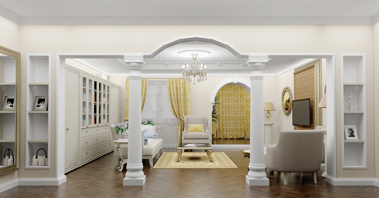 Living room in classic style Living room in classic style in 3d max vray image