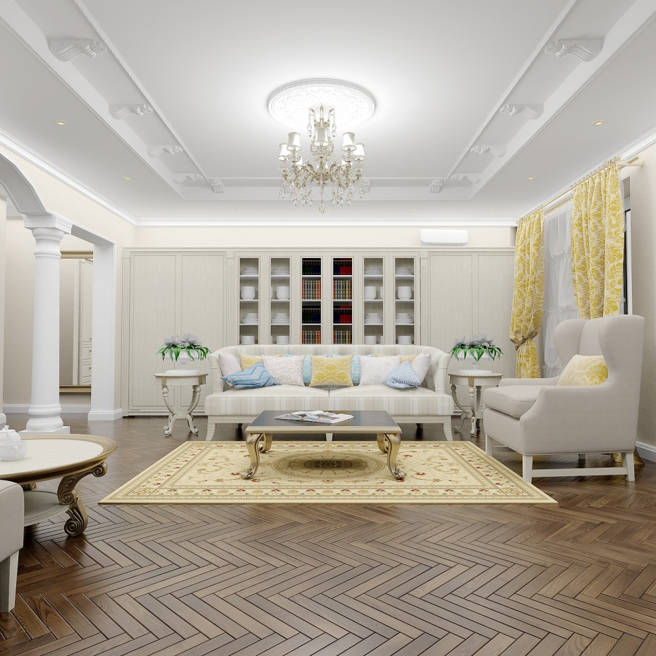 Living room in classic style Living room in classic style in 3d max vray image