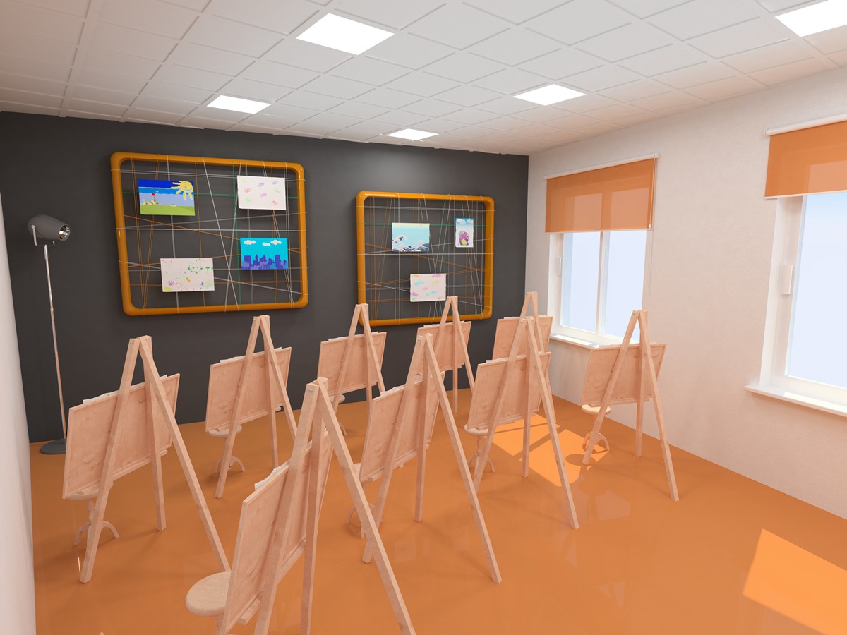 Painting room in 3d max vray image