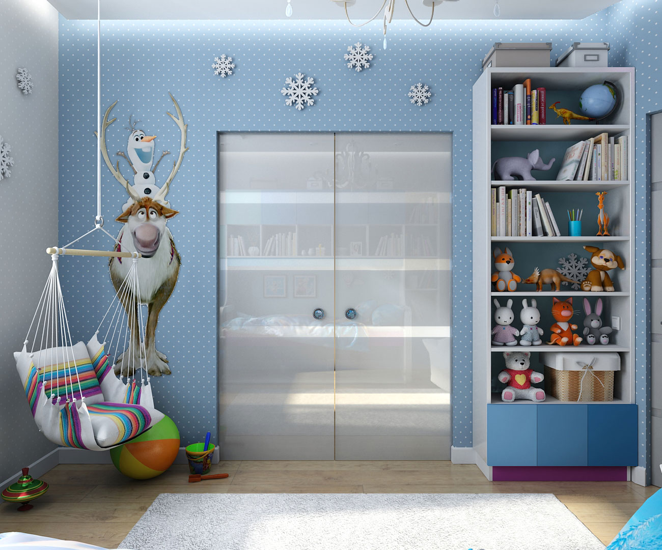 Дизайн интерьера детской в стиле "Frozen" в Чернигове в 3d max vray 1.5 изображение