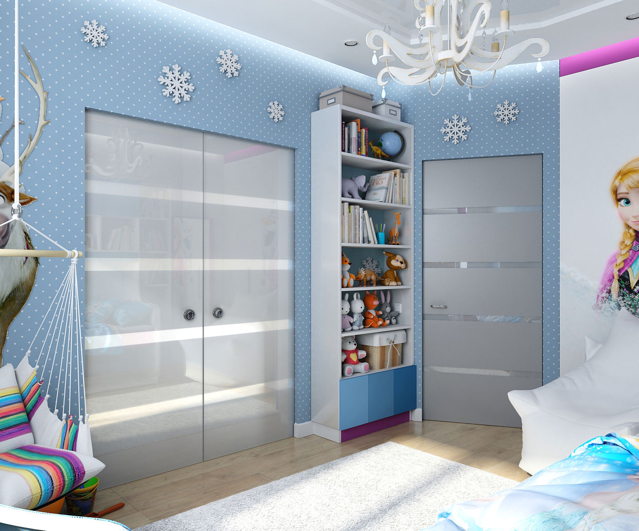 Дизайн інтер'єру дитячої в стилі "Frozen" в Чернігові в 3d max vray 1.5 зображення