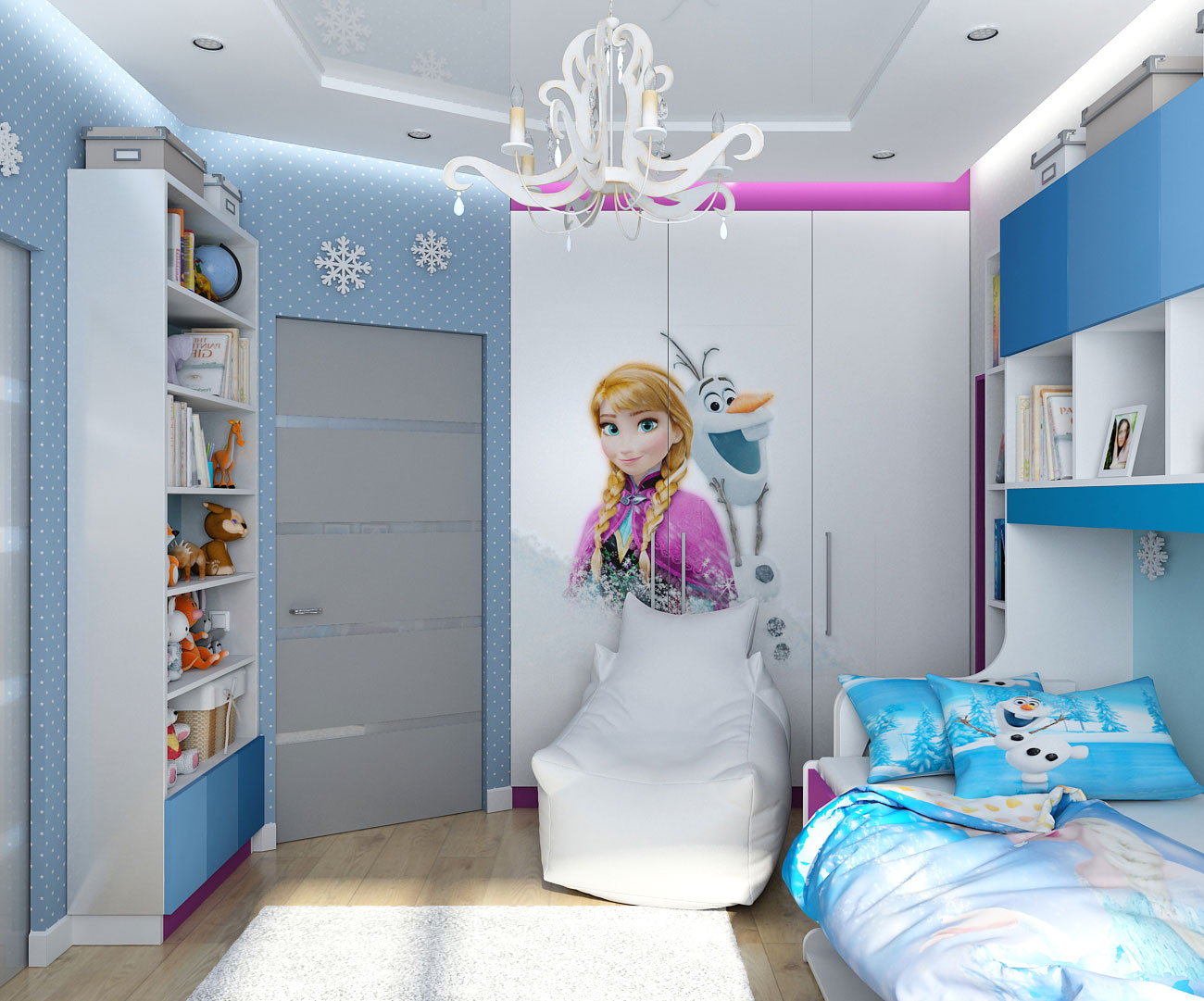 Design of children's interior in the style of "Frozen" in Chernigov in 3d max vray 1.5 image