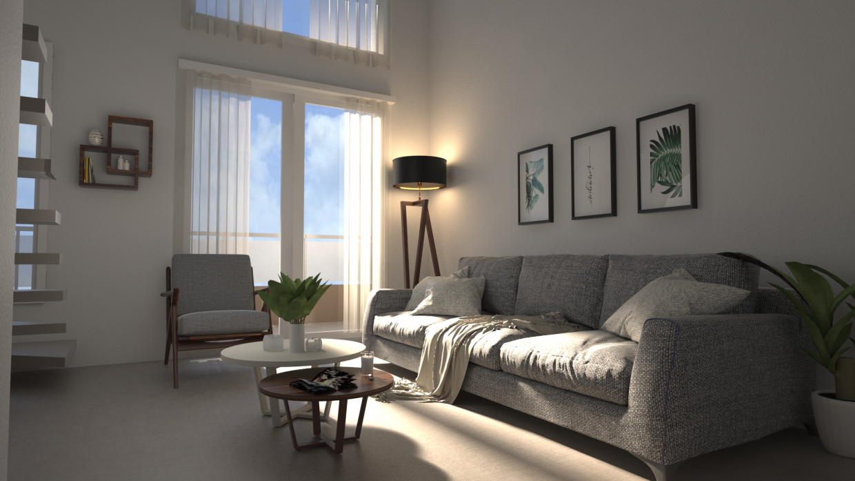 Living in 3d max vray 3.0 image