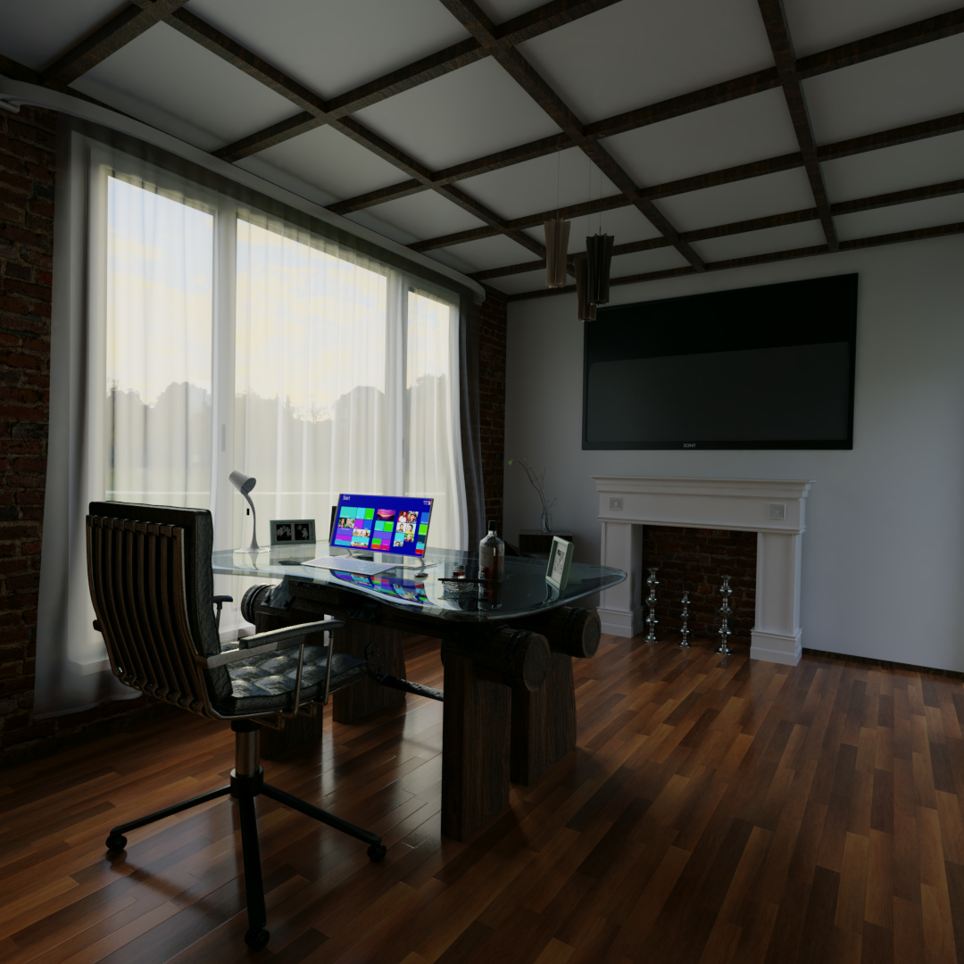 Study room in Blender cycles render Bild