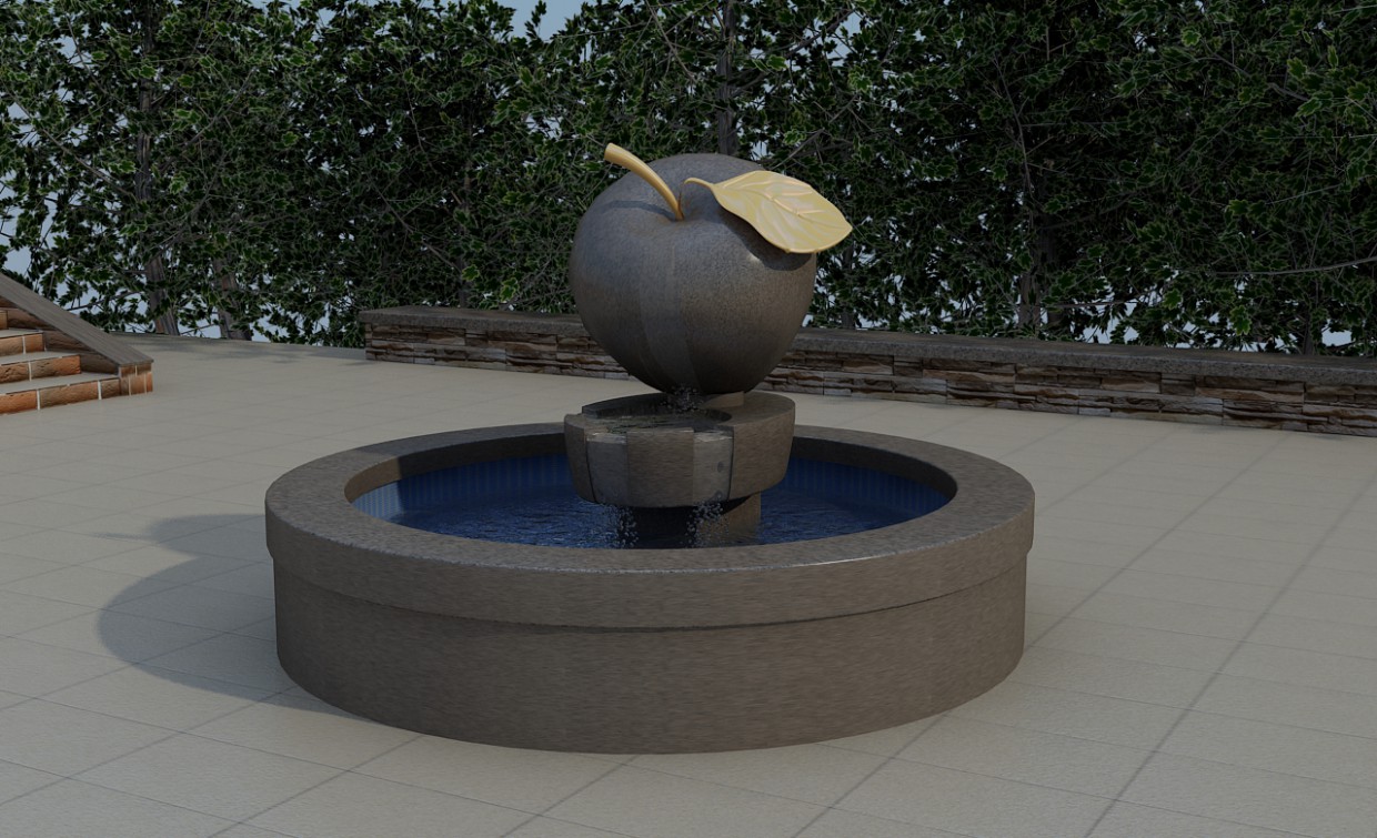 Fountain "Apple" in 3d max vray image