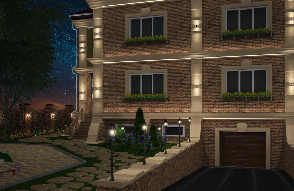 House_night lighting in 3d max vray 3.0 image