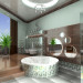 2 संस्करणों में एक झोपड़ी में बाथरूम 3d max vray में प्रस्तुत छवि