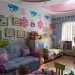 Children's room interior design in 3d max vray image