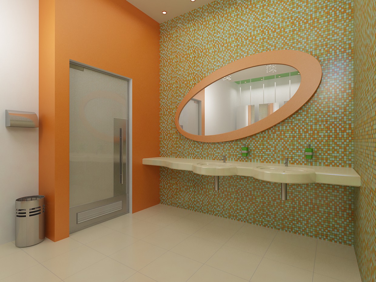 WC for children in a shopping centre WC for children in a shopping centre in 3d max vray image