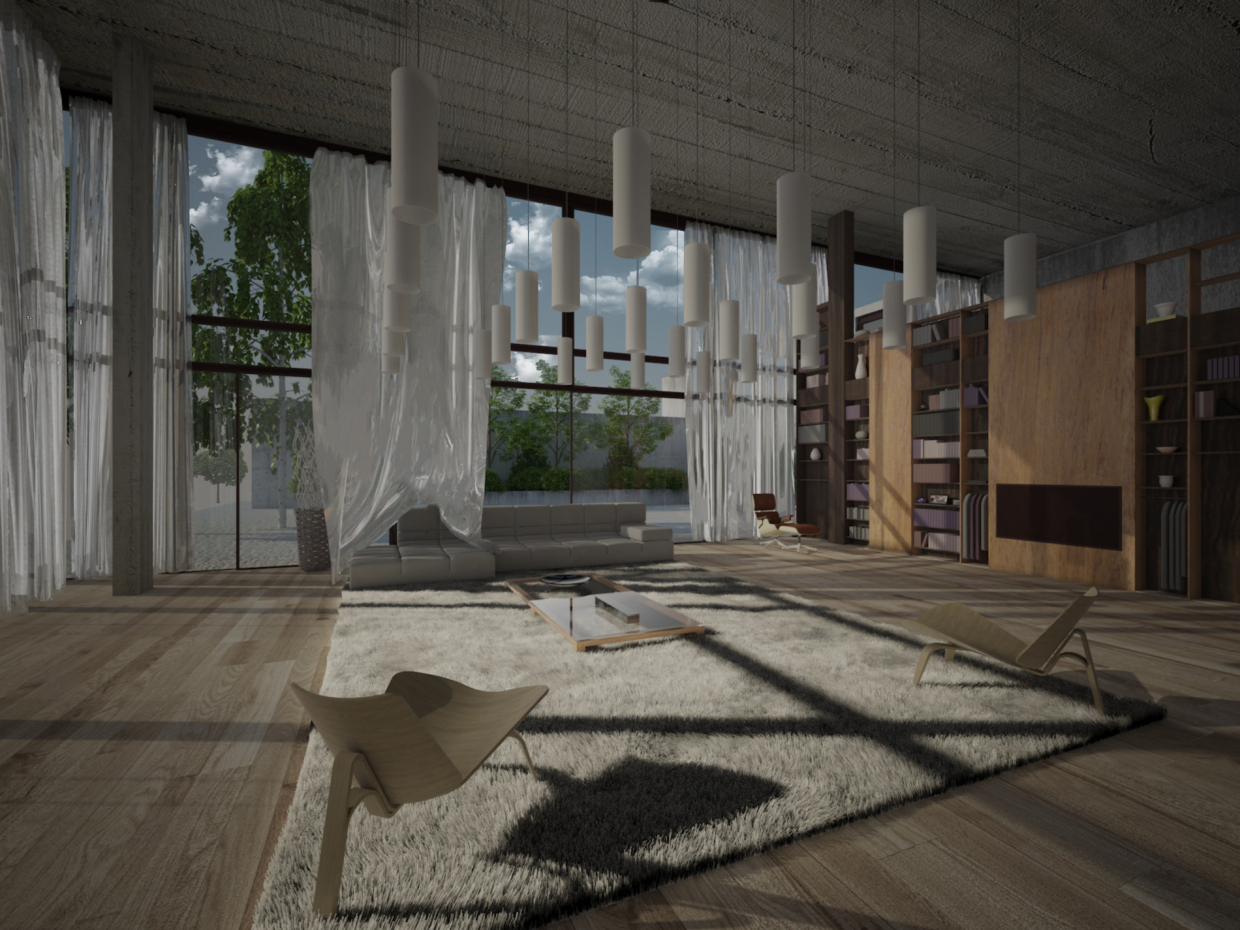 Maison de luxe intérieure dans 3d max vray 2.0 image