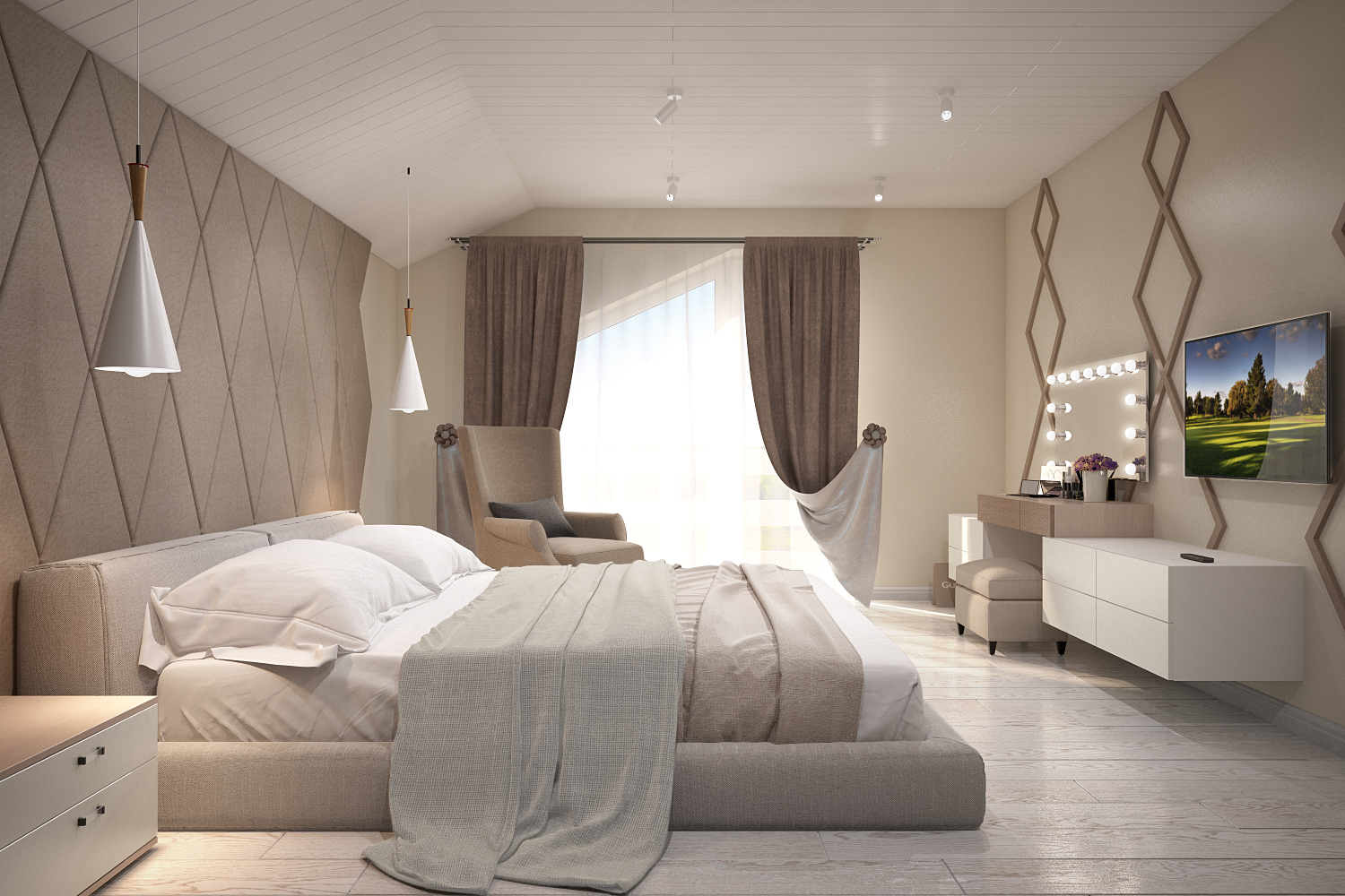 Bedroom in 3d max vray 3.0 image