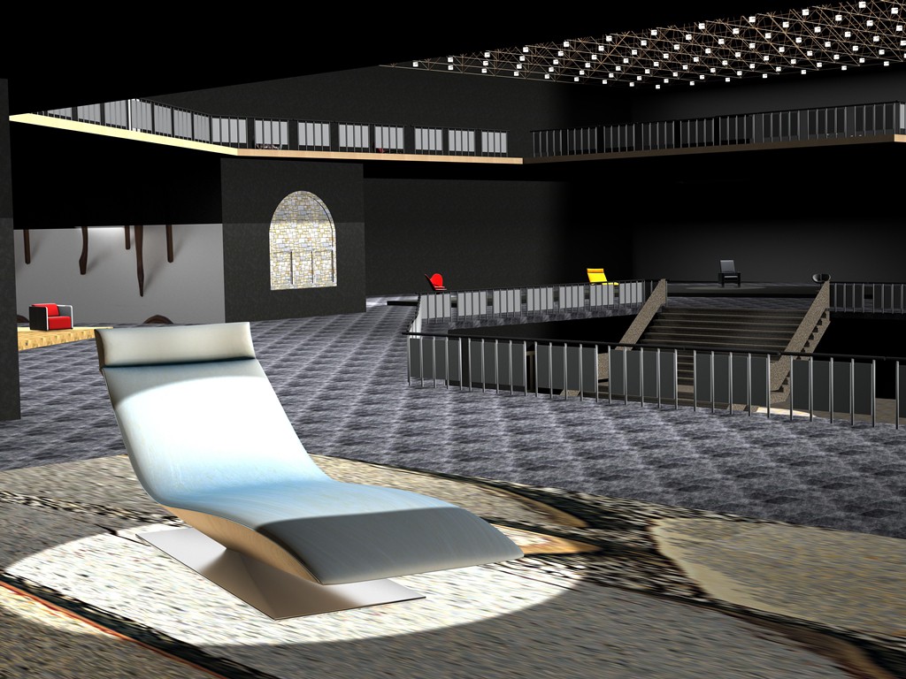 furniture exhibition in 3d max vray image