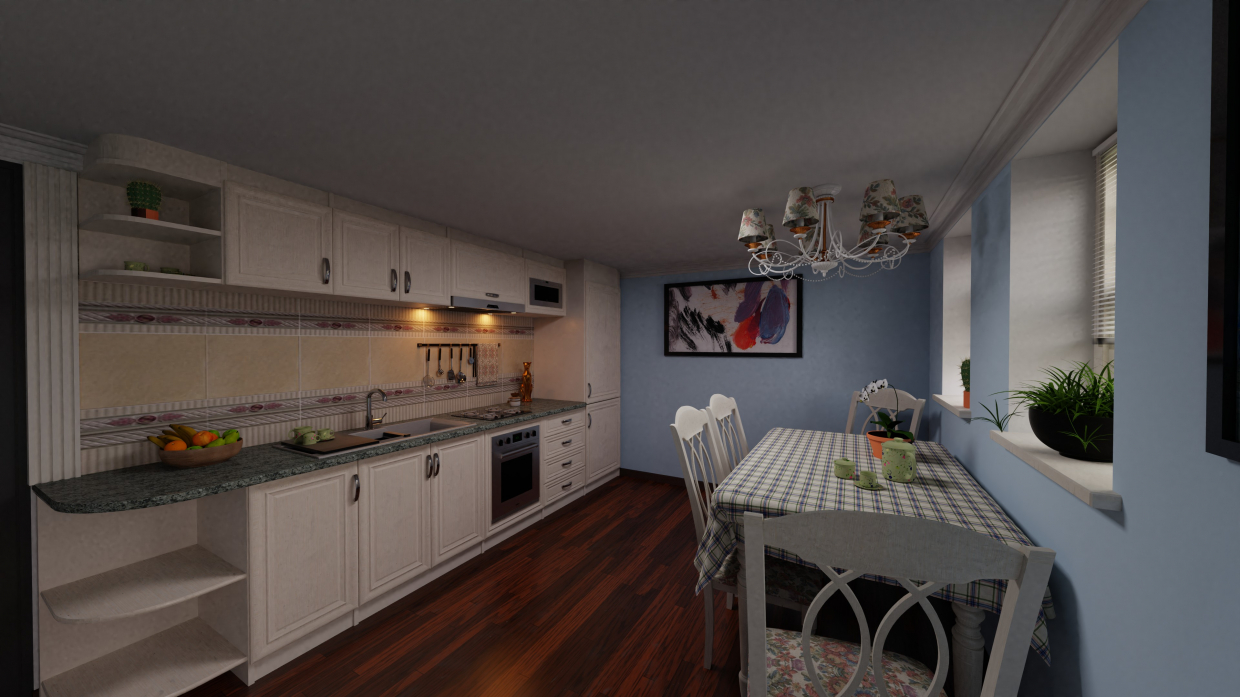 Kitchen in Blender cycles render image