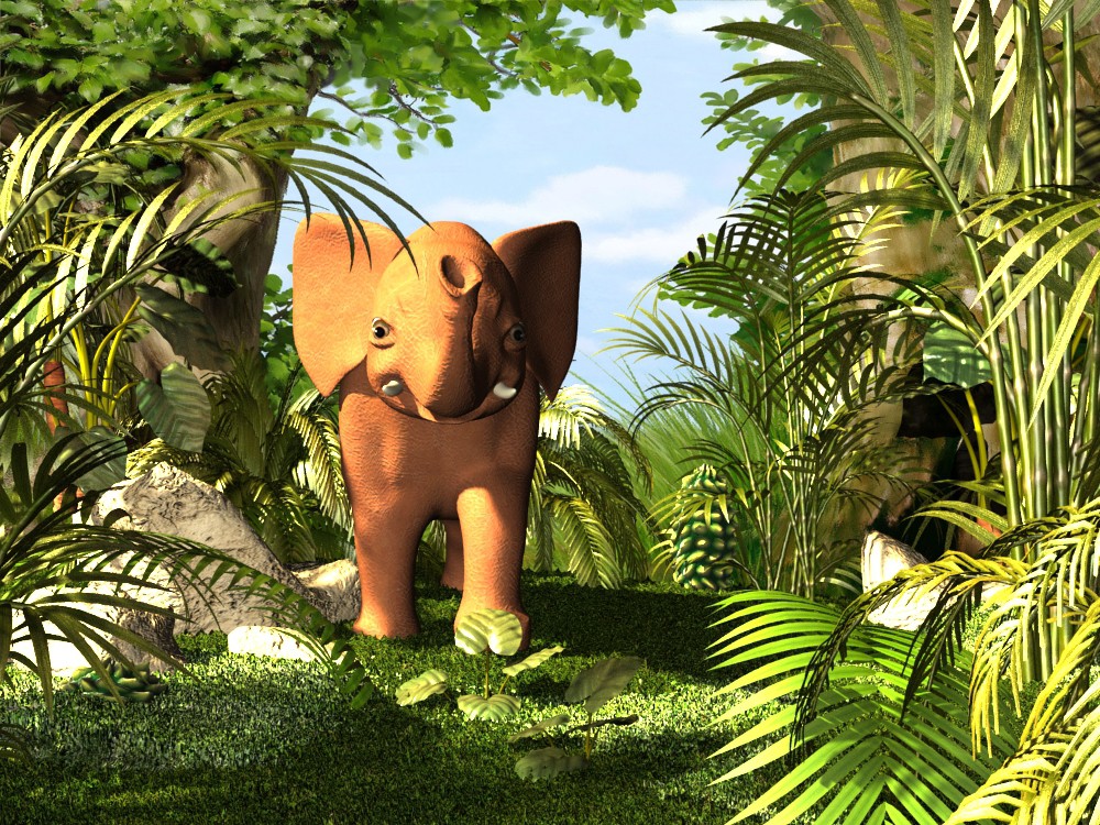 Baby elephant in 3d max vray 3.0 image