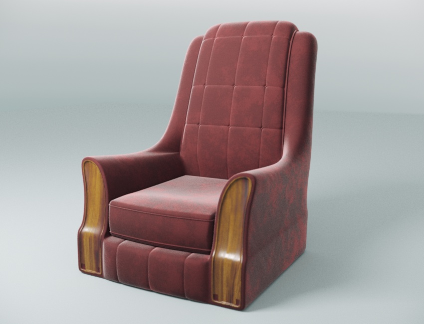 Arm Chair "Wooden Parker" in 3d max corona render image