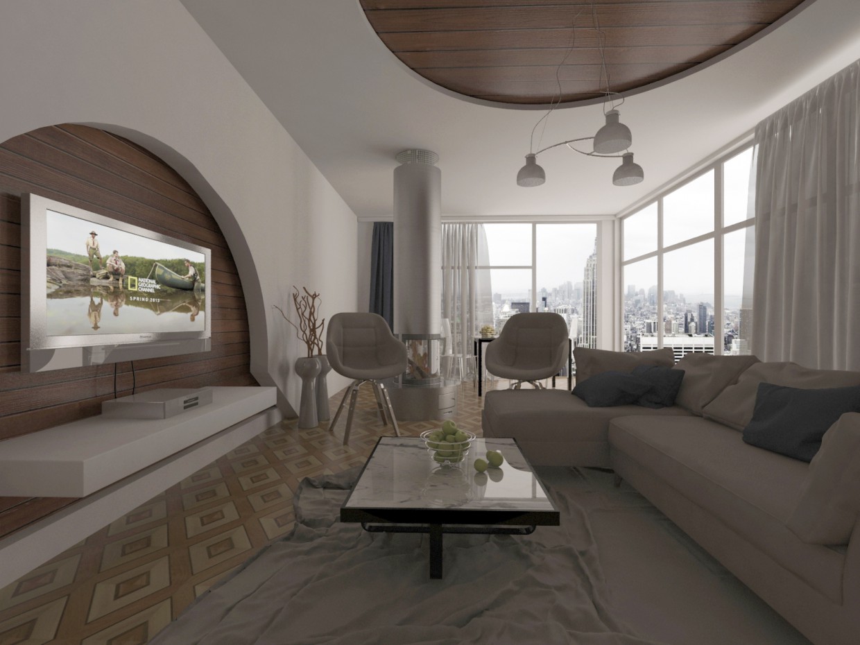 living room in 3d max vray image