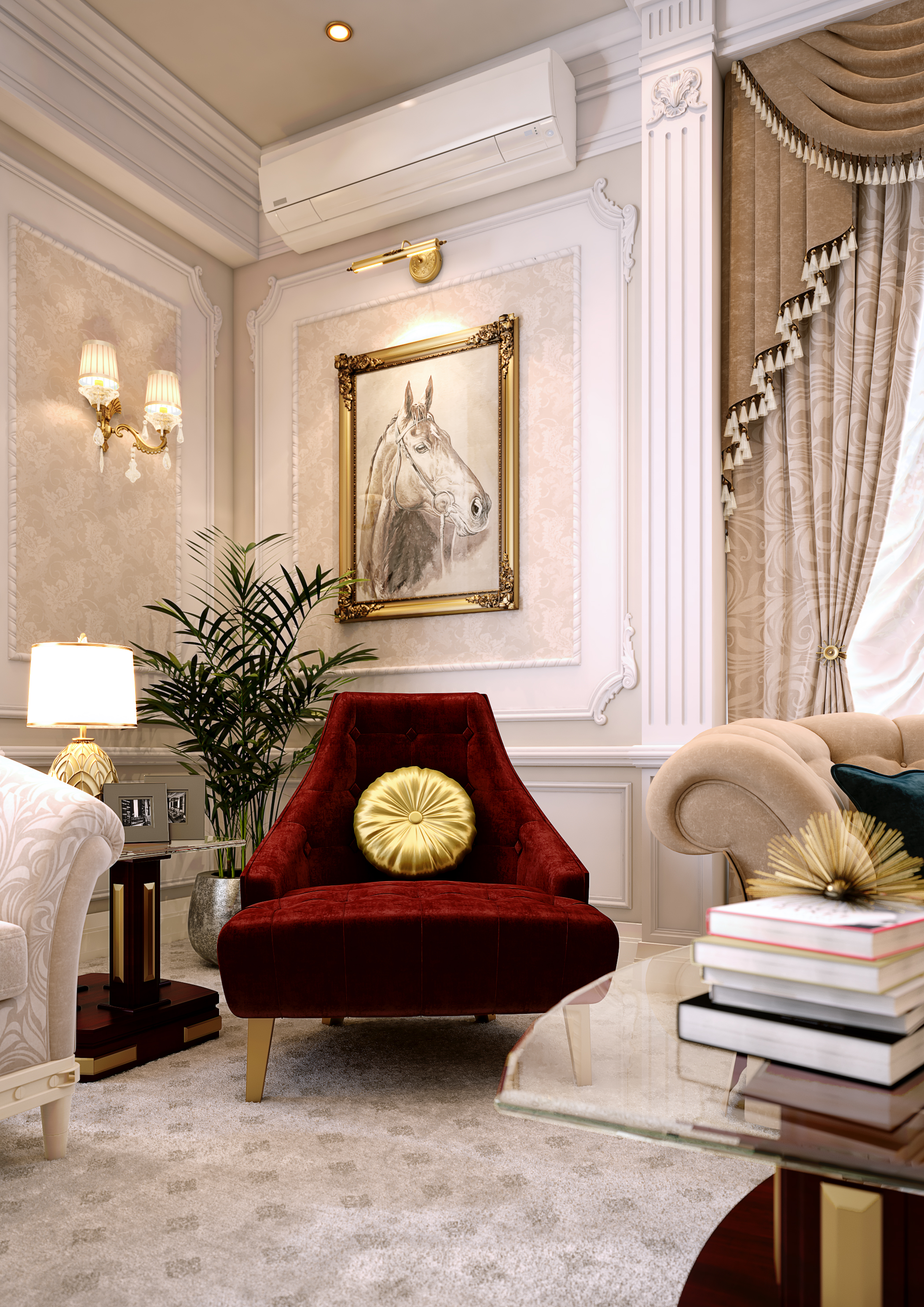 Classic Living area in 3d max vray 3.0 image