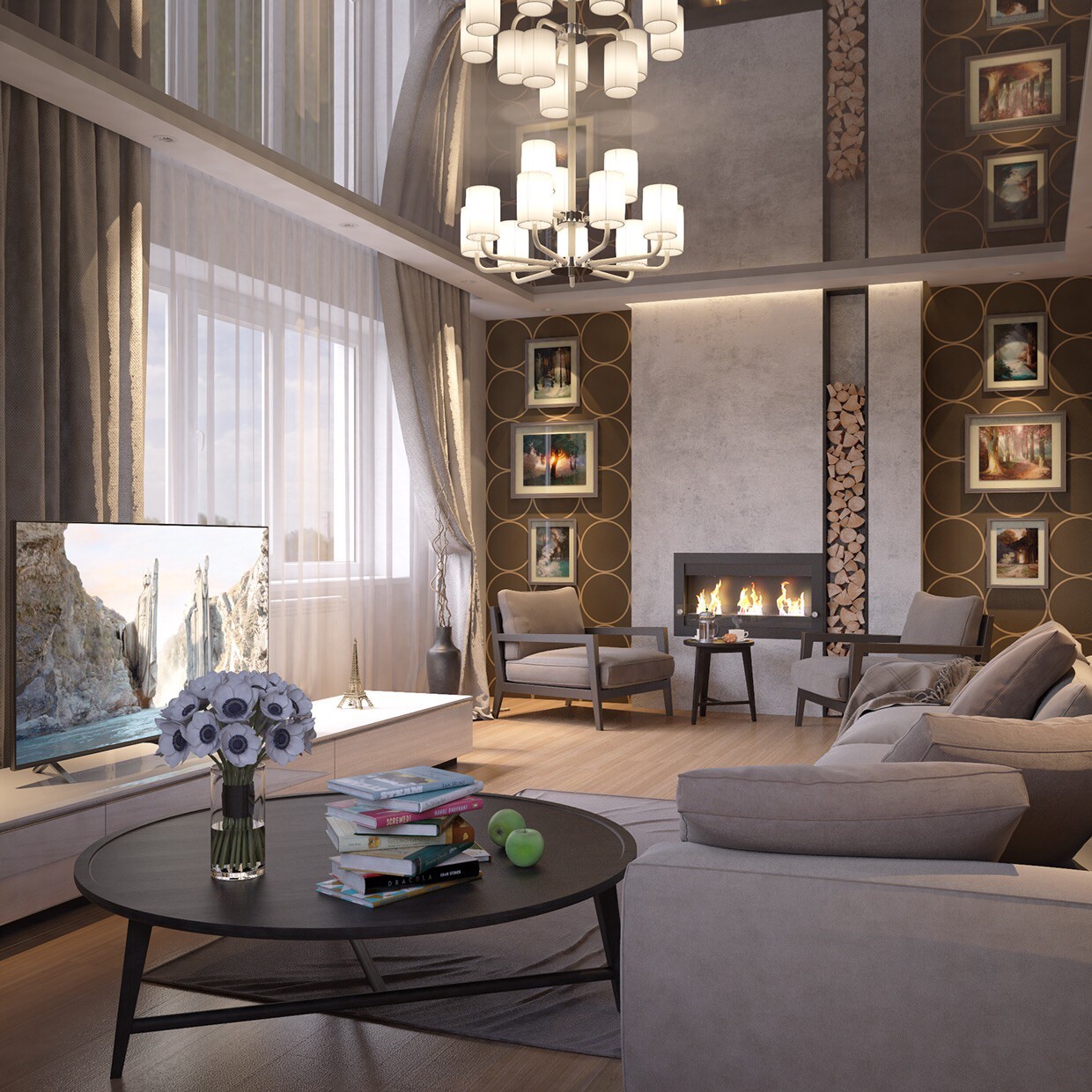 Living room in 3d max vray image