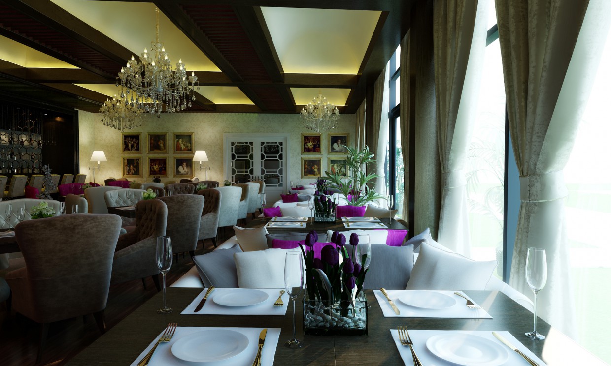 Ristorante in 3d max vray immagine