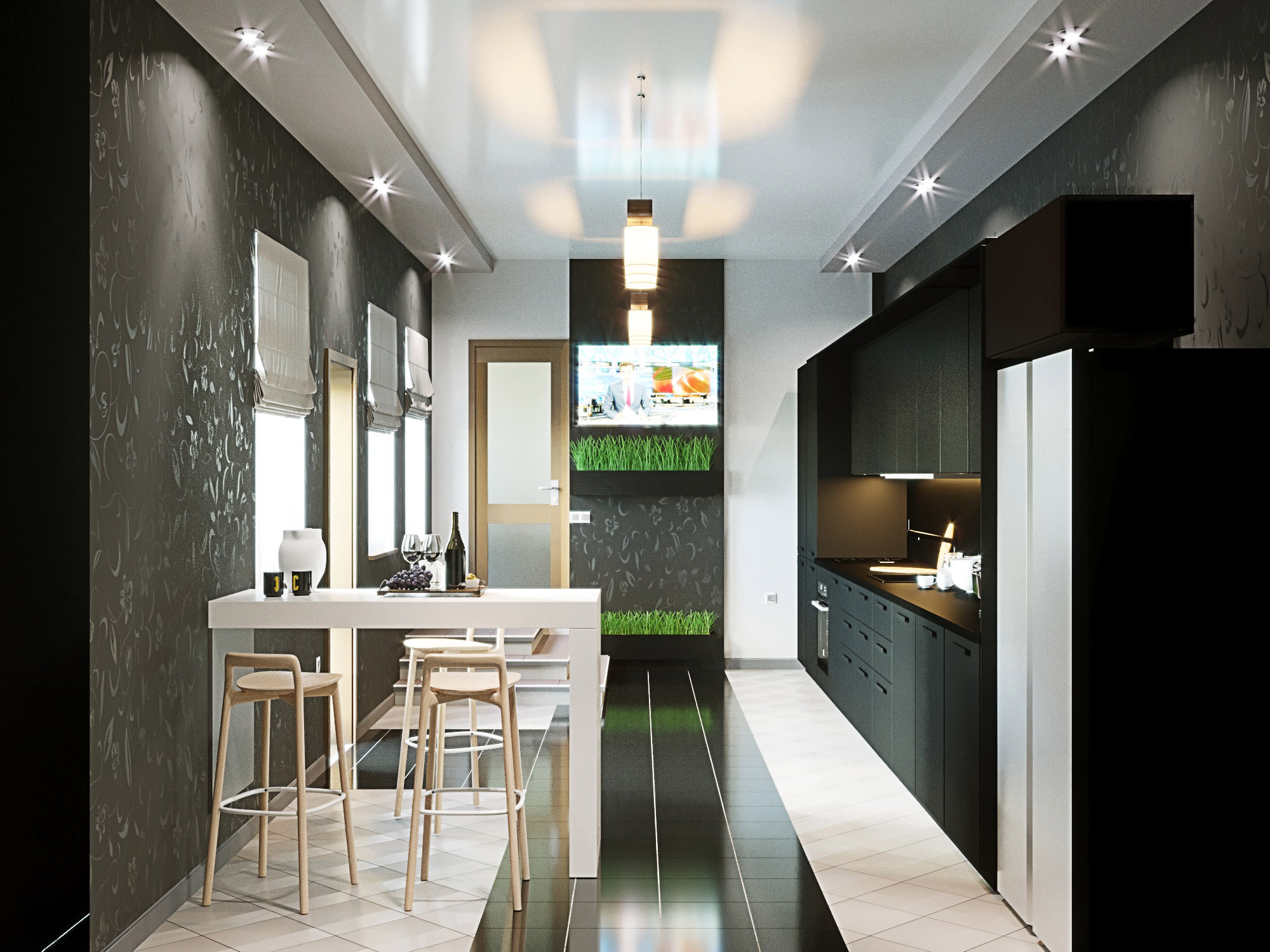 Cozinha em uma casa particular em ArchiCAD corona render imagem