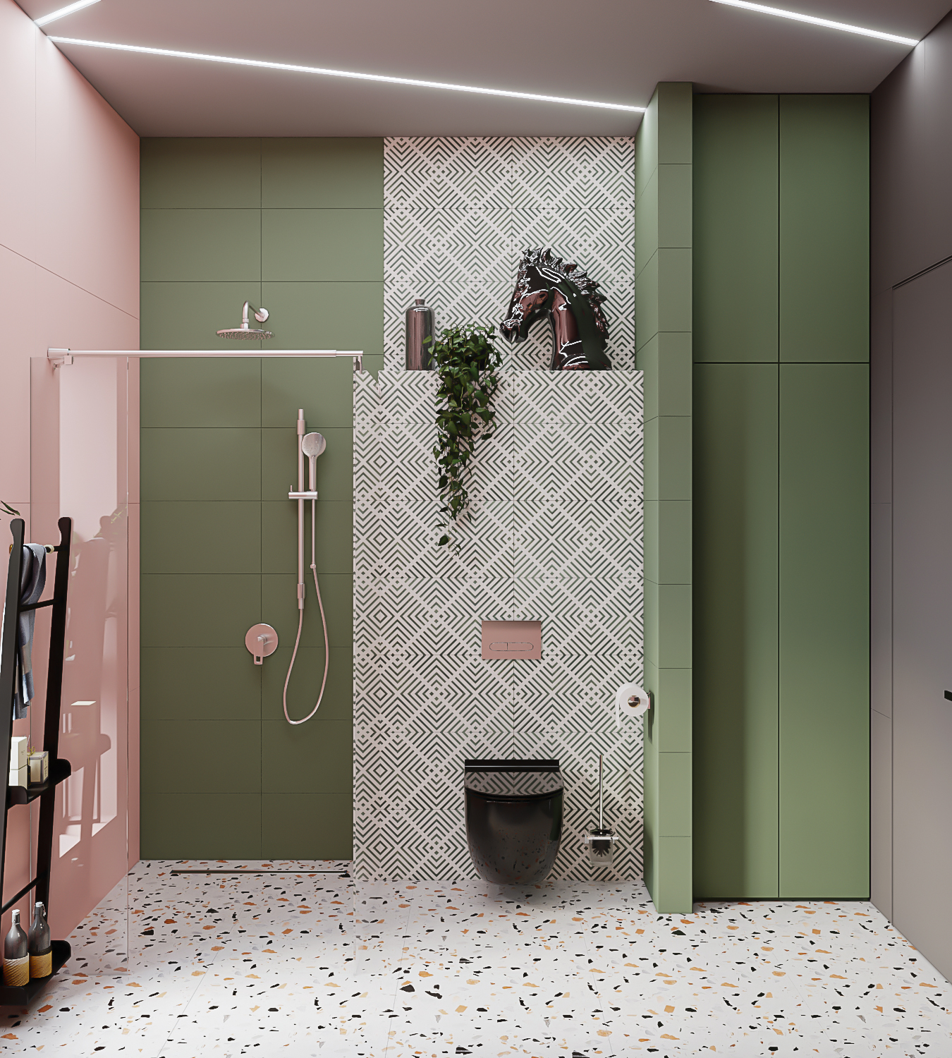 Visualização do banheiro em 3d max corona render imagem