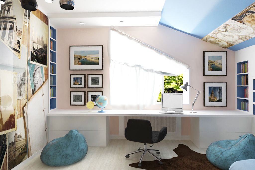 Children's room for a boy in 3d max vray image
