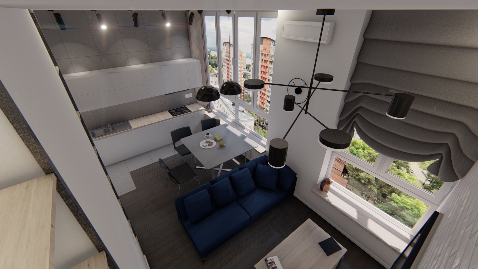 Apartment in a high-rise in SketchUp vray 2.5 image