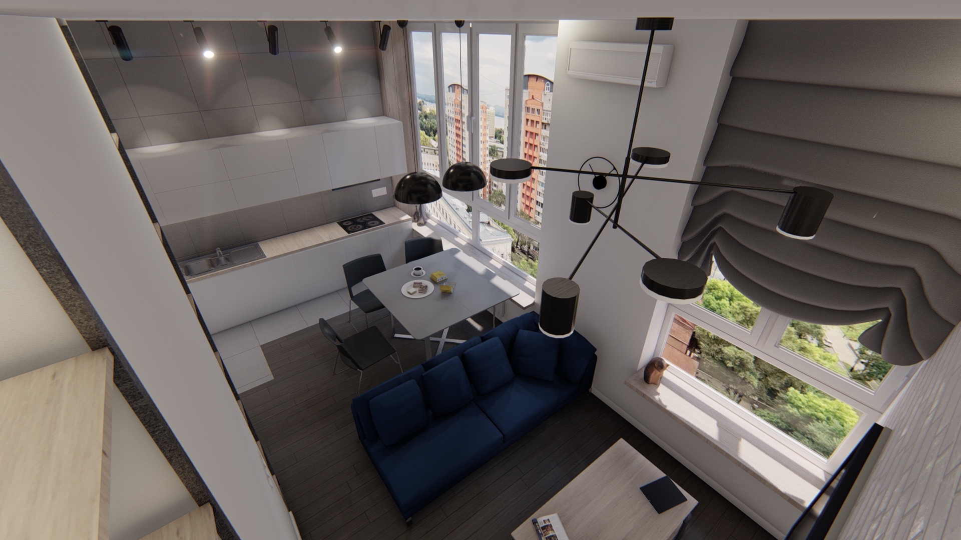 Apartamento em um arranha-céu em SketchUp vray 2.5 imagem