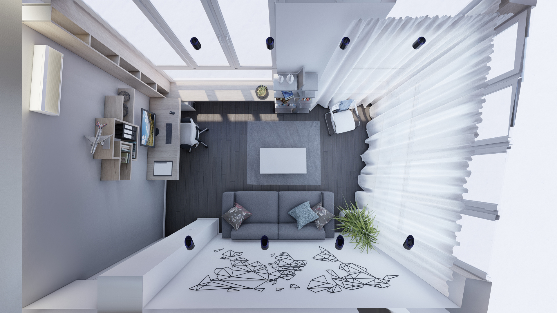 Apartment in a high-rise in SketchUp vray 2.5 image