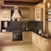 The kitchen in the House of logs in 3d max vray image
