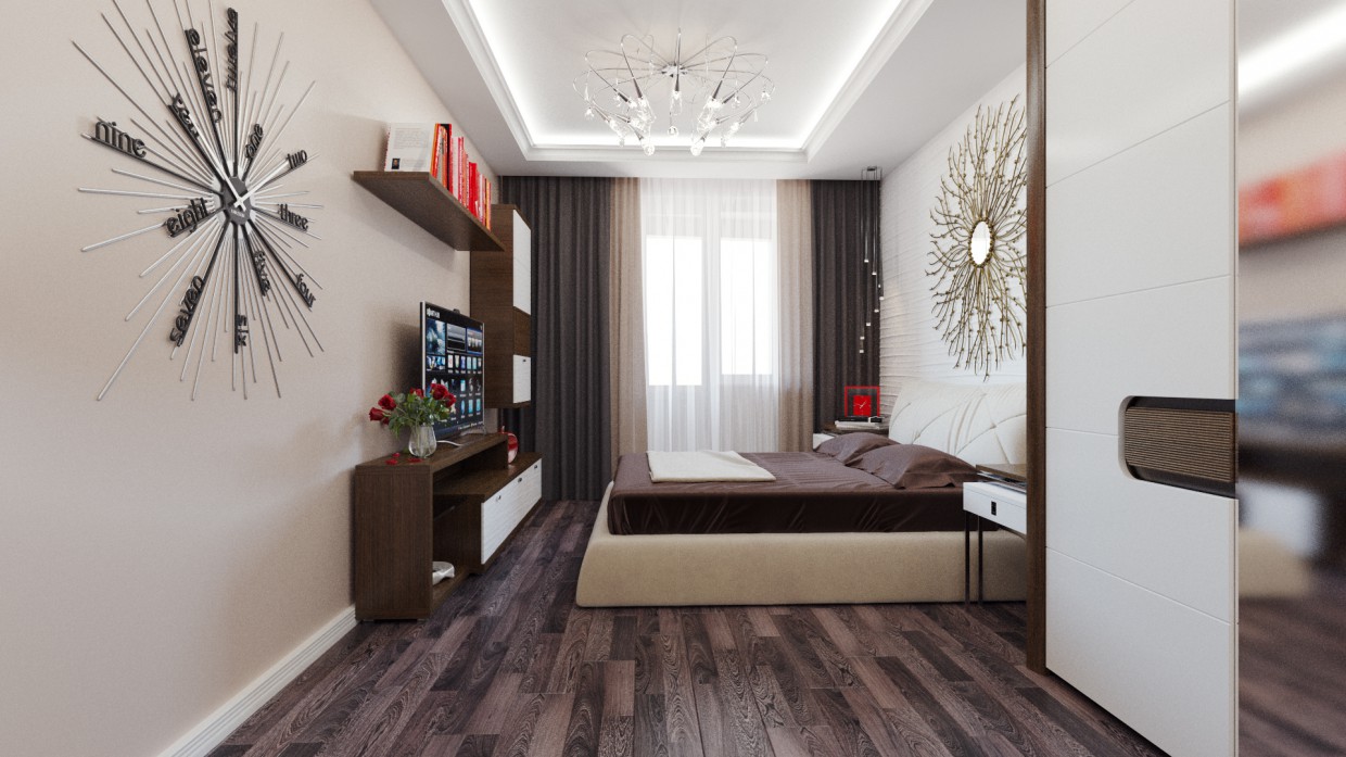 Спальня Минимализм Спальня Минимализм в 3d max vray изображение