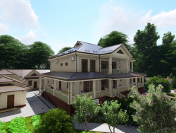 3D Presentation of a cottage project with a landscape. (Video attached)