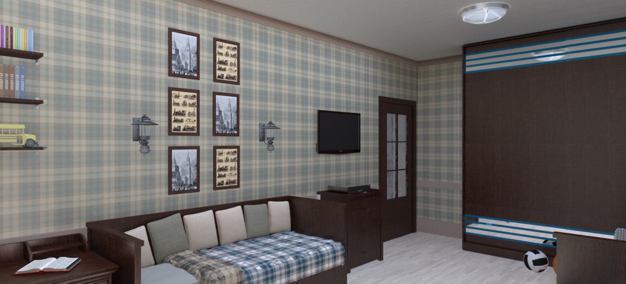 Una selección de muebles para la habitación para dos niños imagen de Una selección de muebles para la habitación para dos niños en 3d max vray